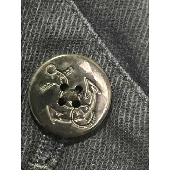 Ralph Lauren Woman’s Size 8 High Wast Wide Leg Blue Trouser Gold Button Nautical - Picture 3 of 13